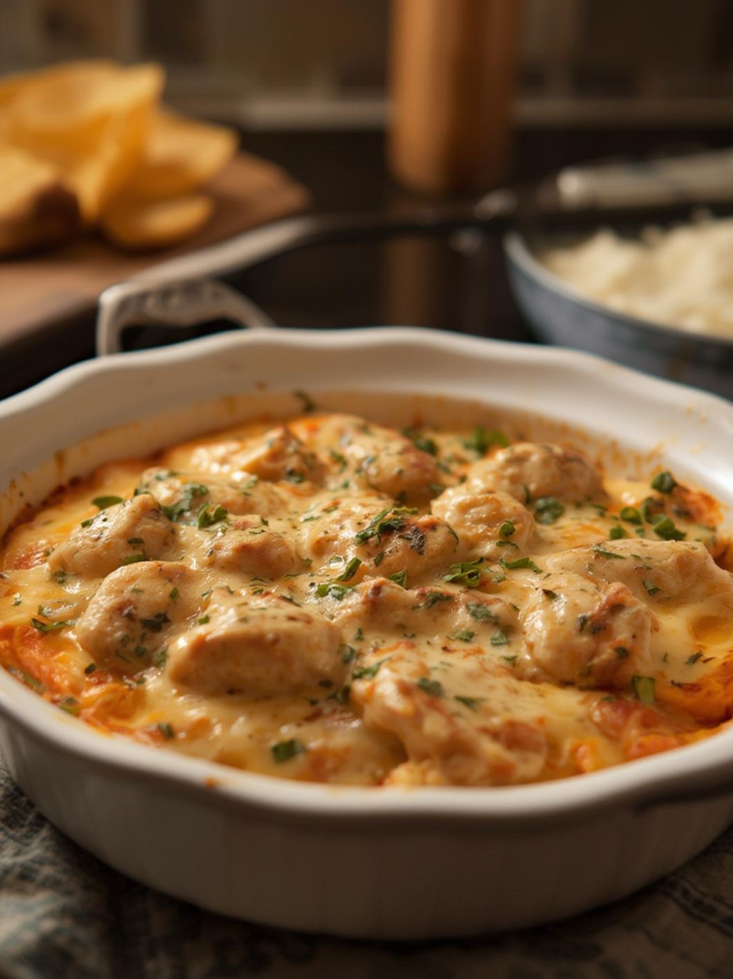 Chicken Alfredo Bake