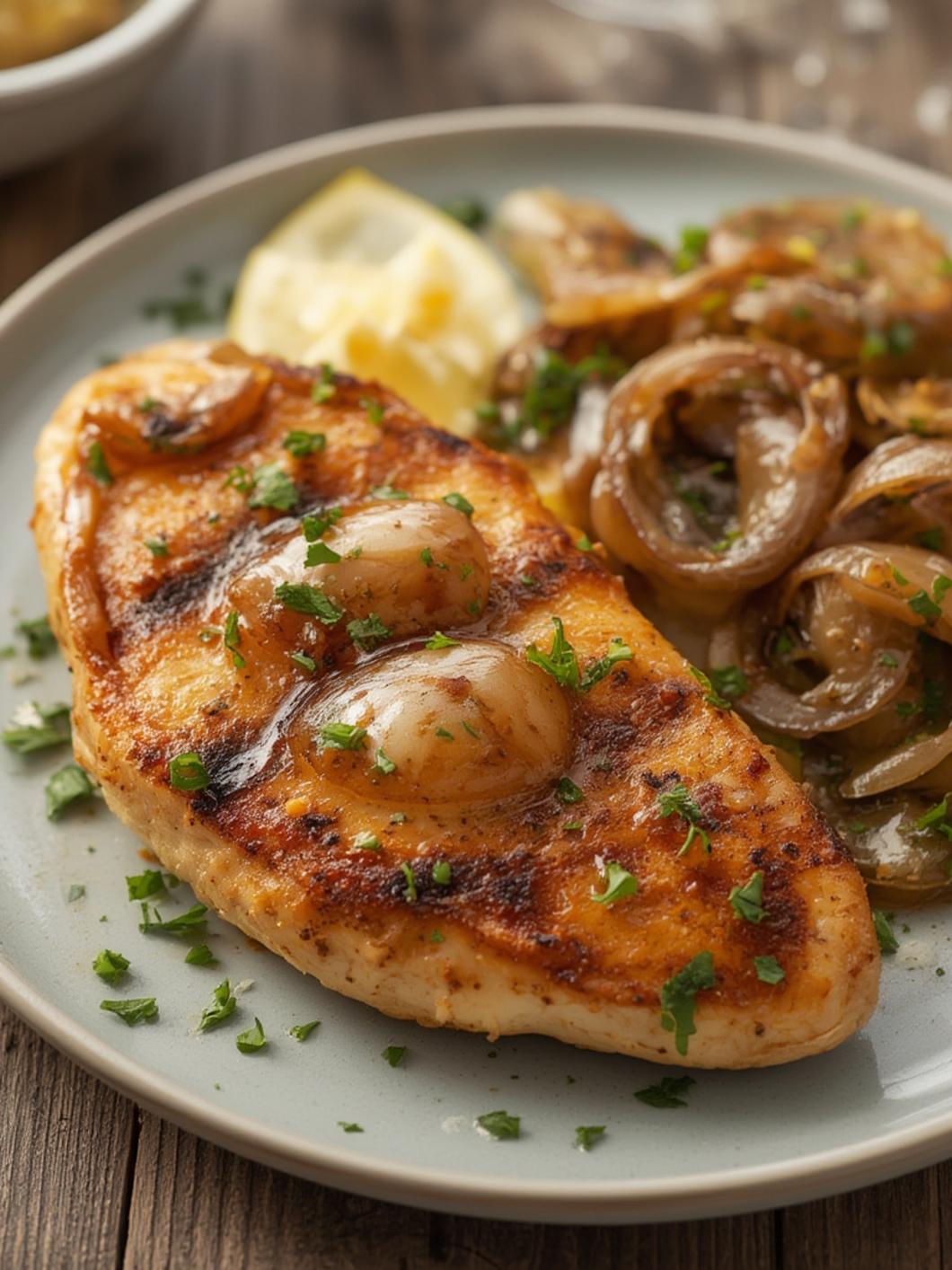 French Onion Chicken Casserole close-up