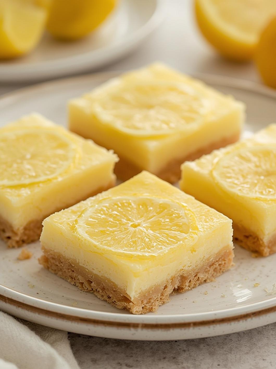 Perfectly sliced lemon bars