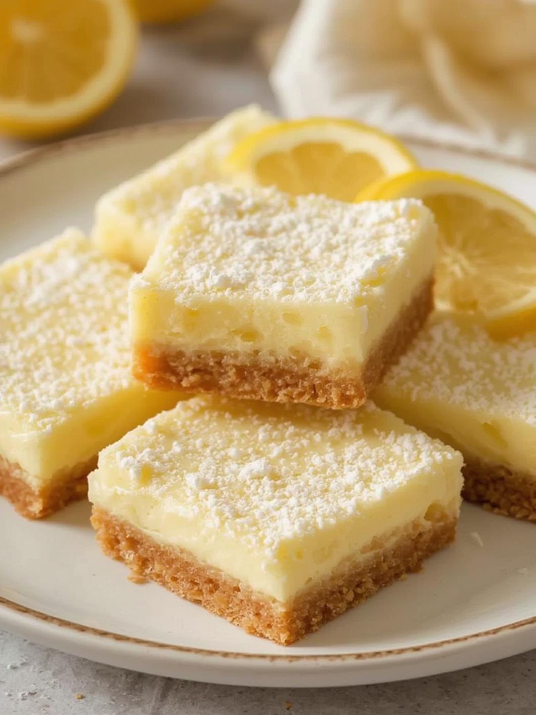 Lemon Cream Cheese Bars served