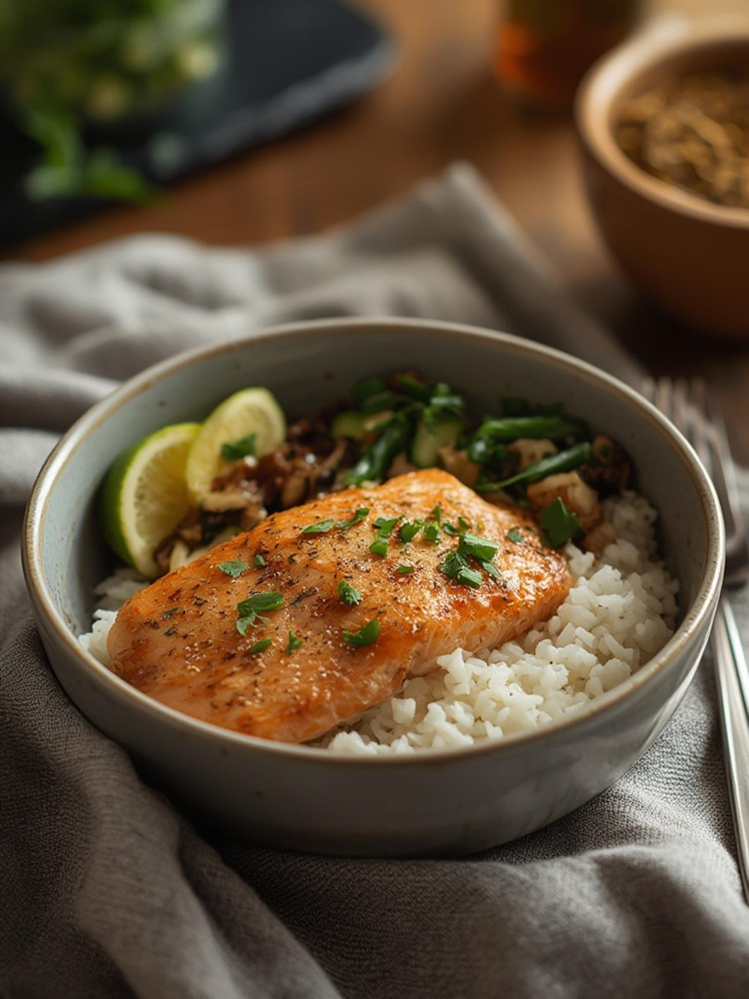 Quick Salmon Rice Bowl