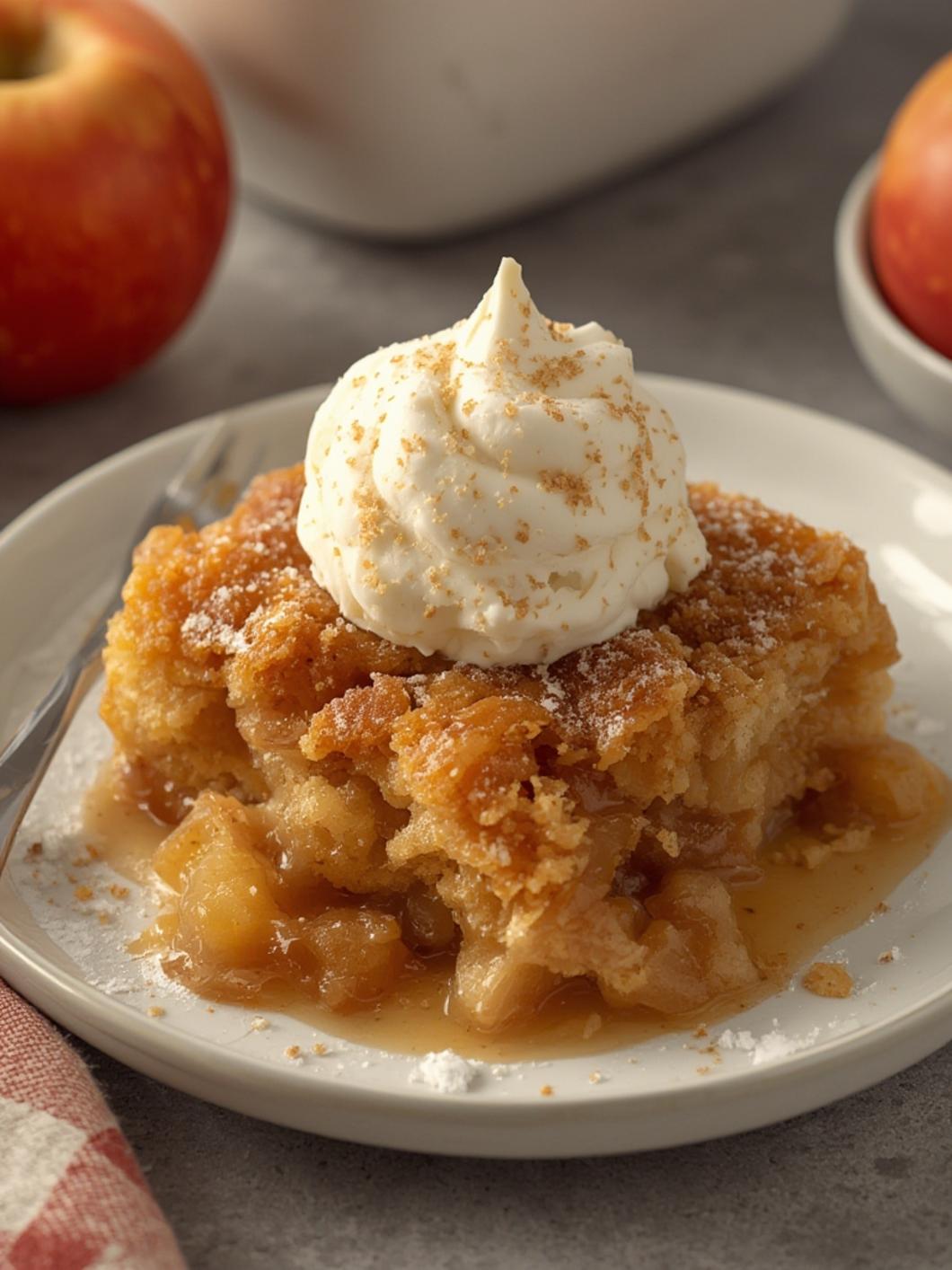 Apple Dump Cake served