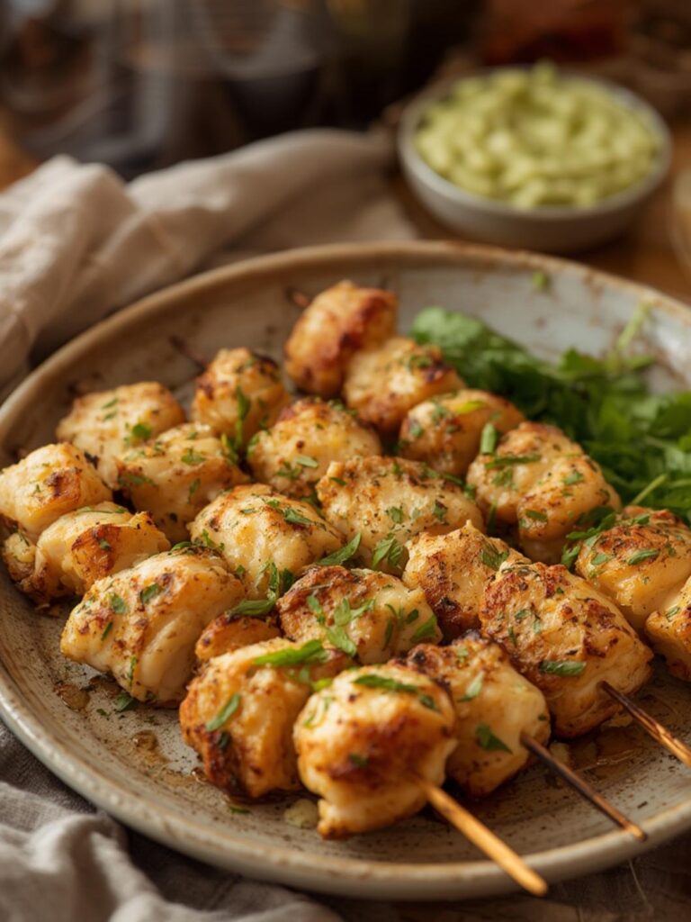 Garlic Parmesan Chicken Skewers