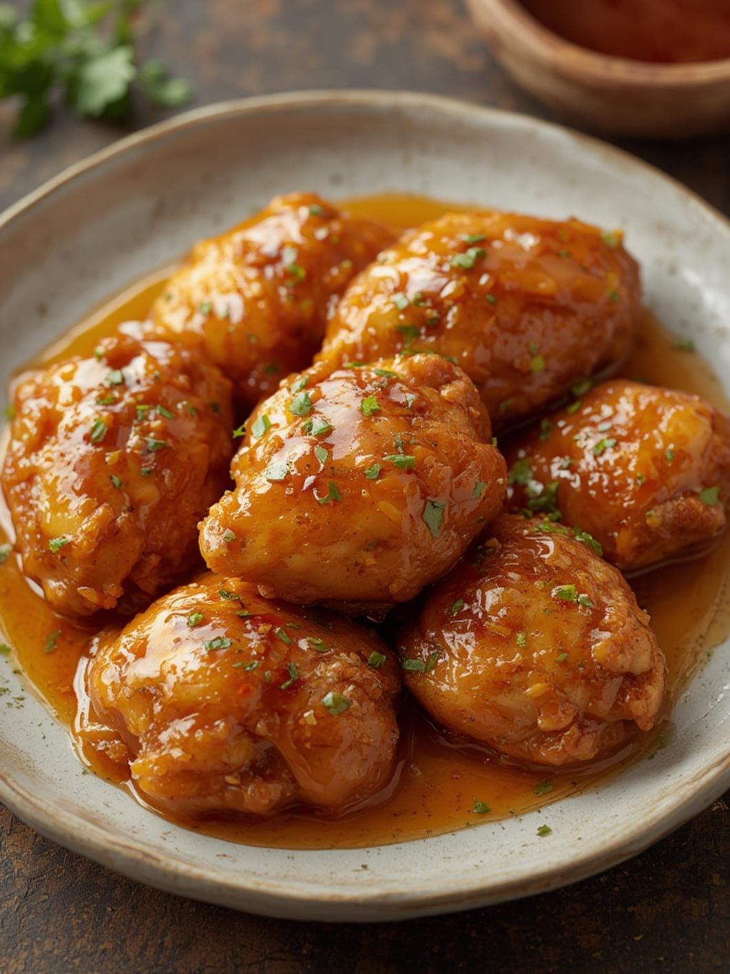 Honey Butter Chicken served