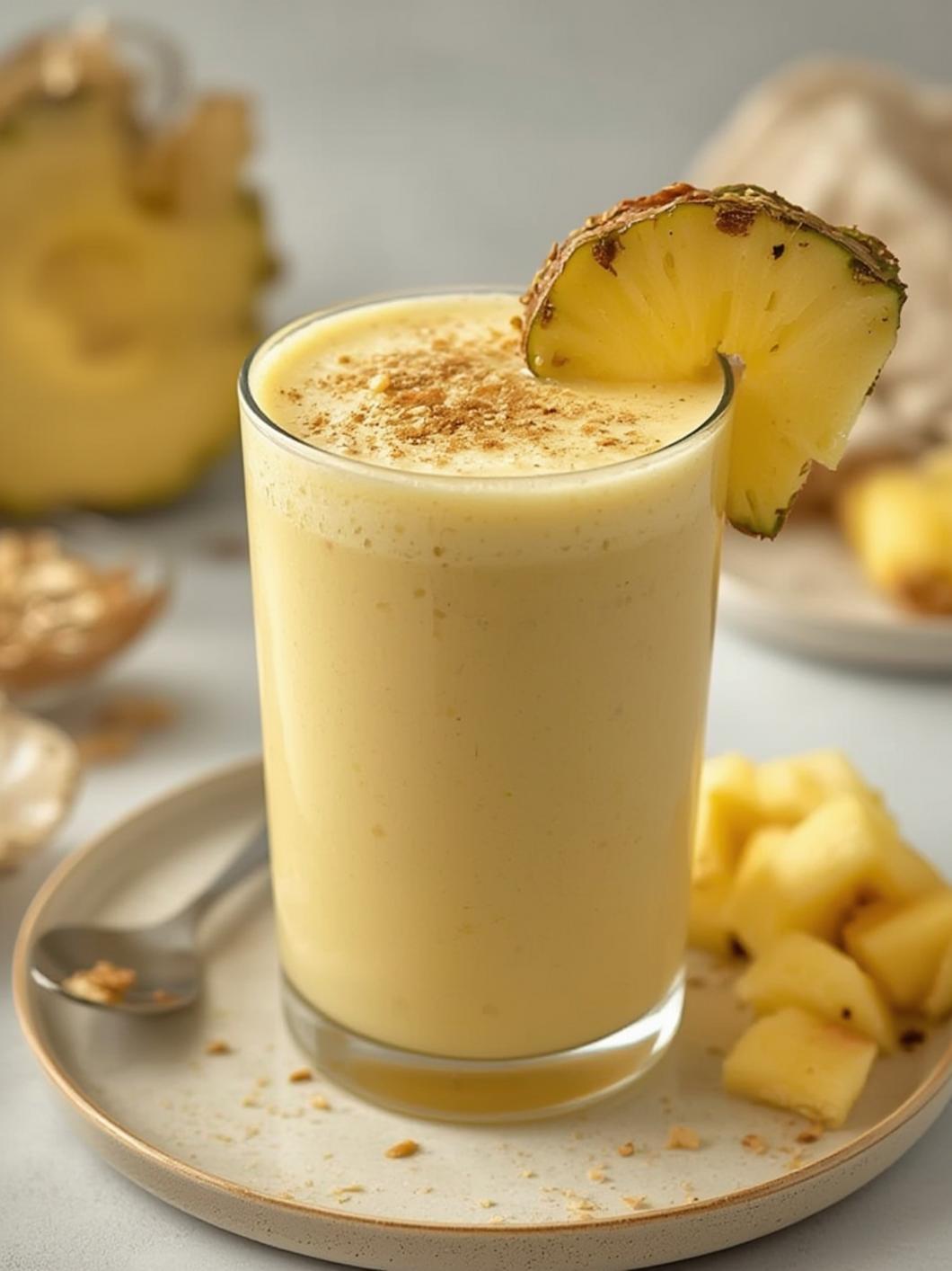 Pineapple Ginger Fat-Burn Smoothie served