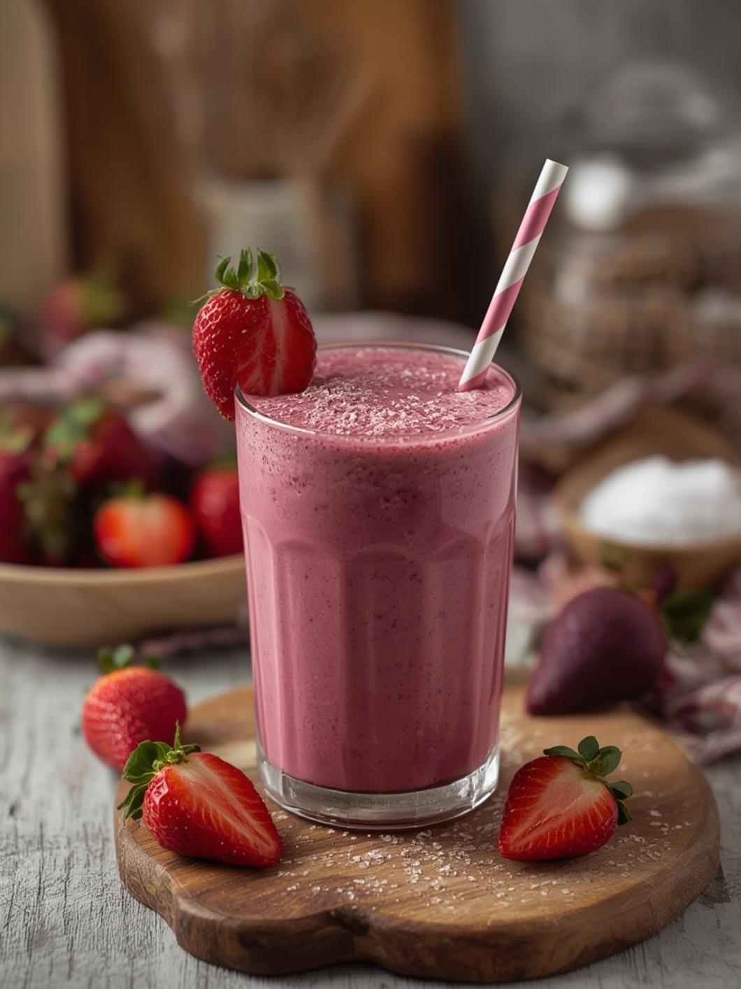 Pink Smoothie (Strawberry + Beetroot)