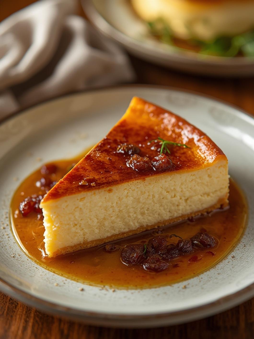 Basque Cheesecake served