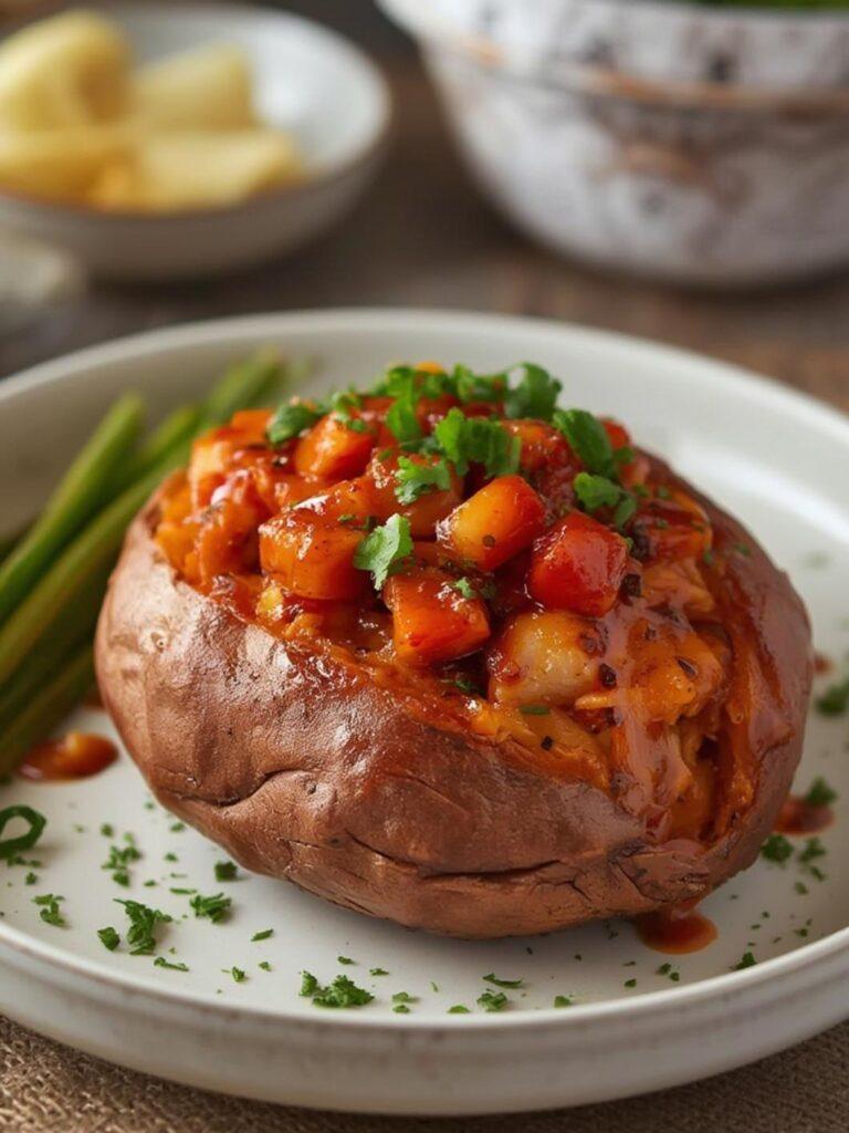 BBQ Chicken Stuffed Sweet Potatoe