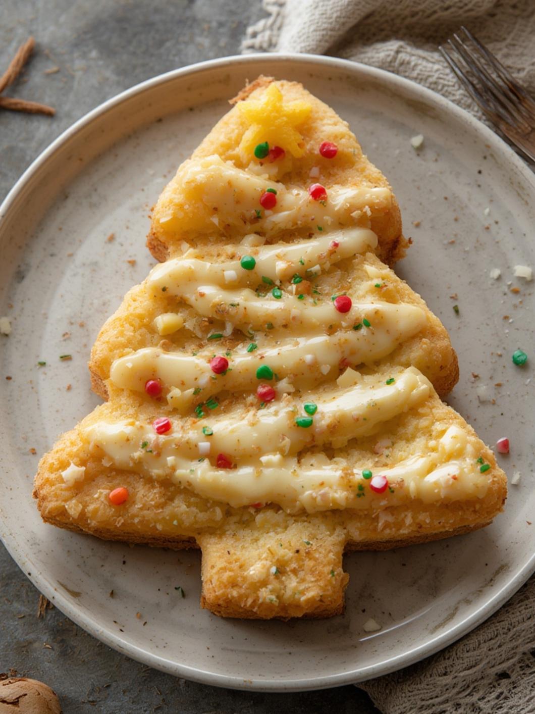 Cheesy Christmas Tree Bread served