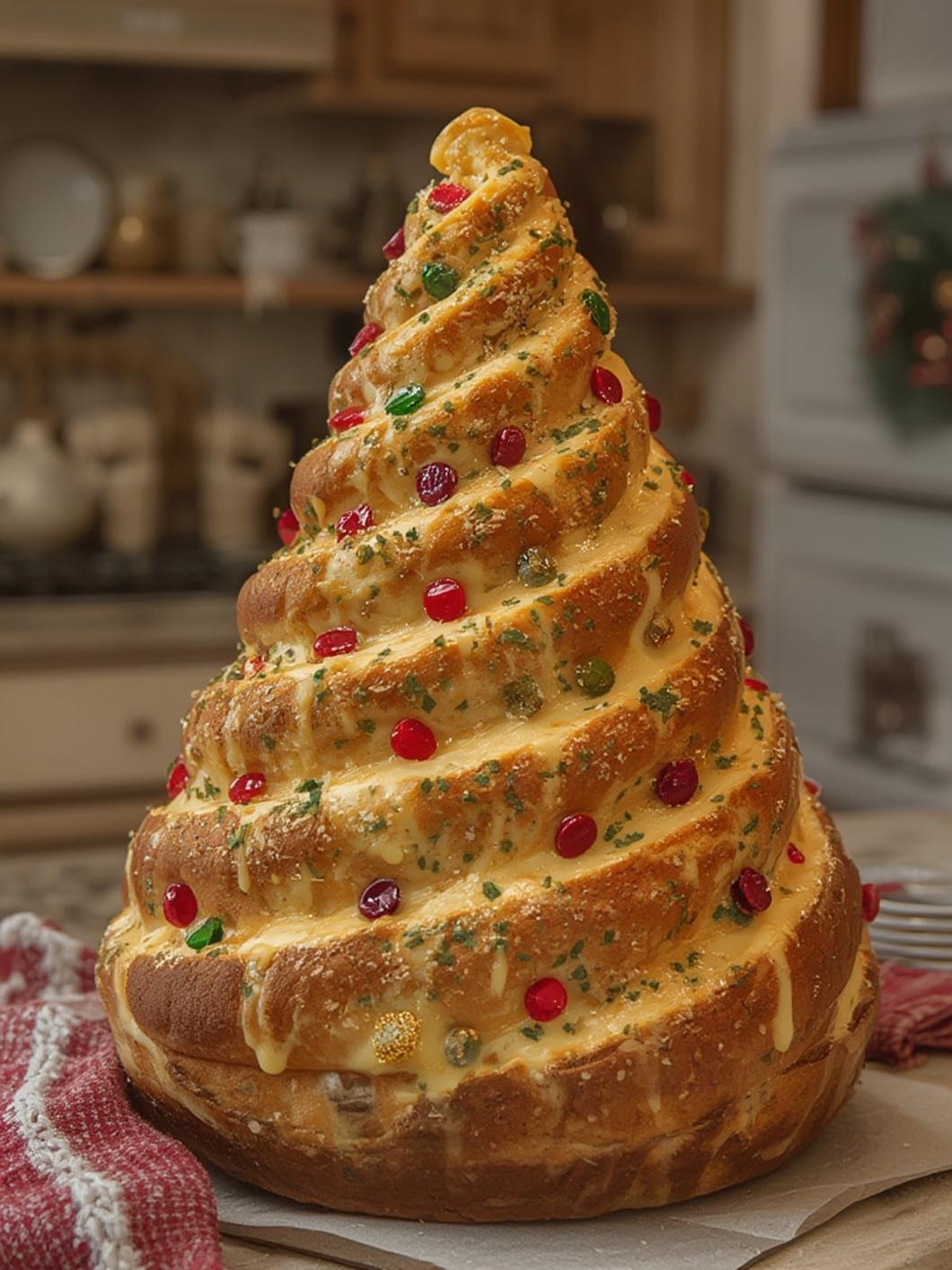 Cheesy Christmas Tree Bread