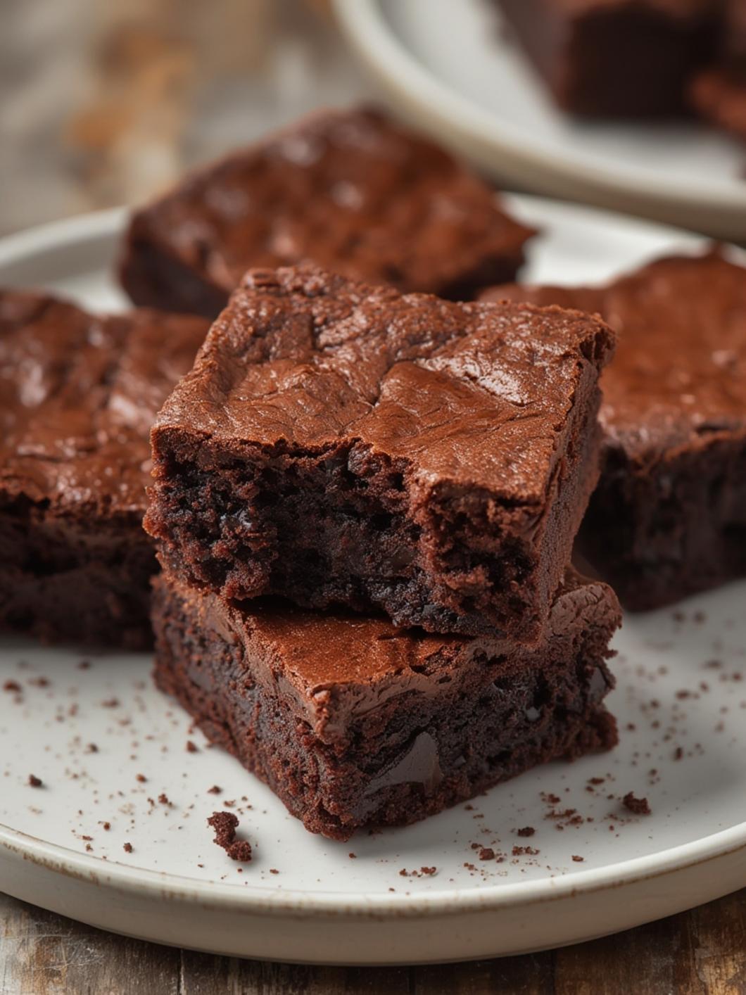 Chocolate Fudge Brownies served