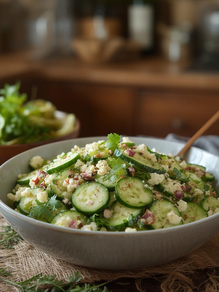 Classic Cucumber Ranch Crack Salad served