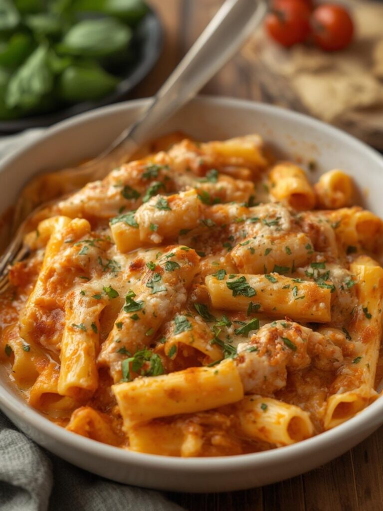 Creamy Baked Ziti with Chicken