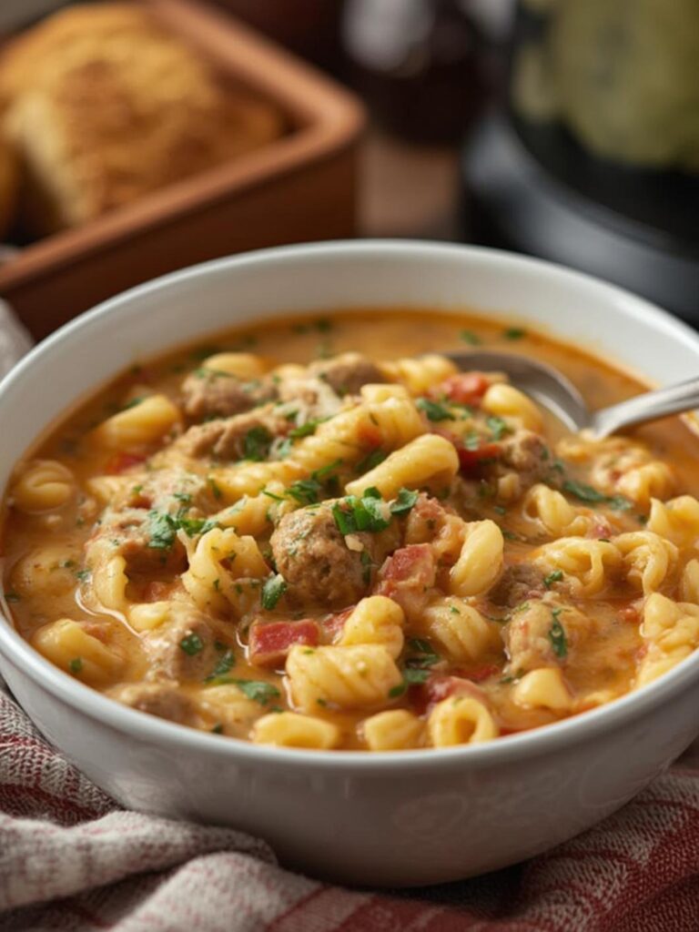 Creamy Parmesan Italian Sausage Ditalini Soup