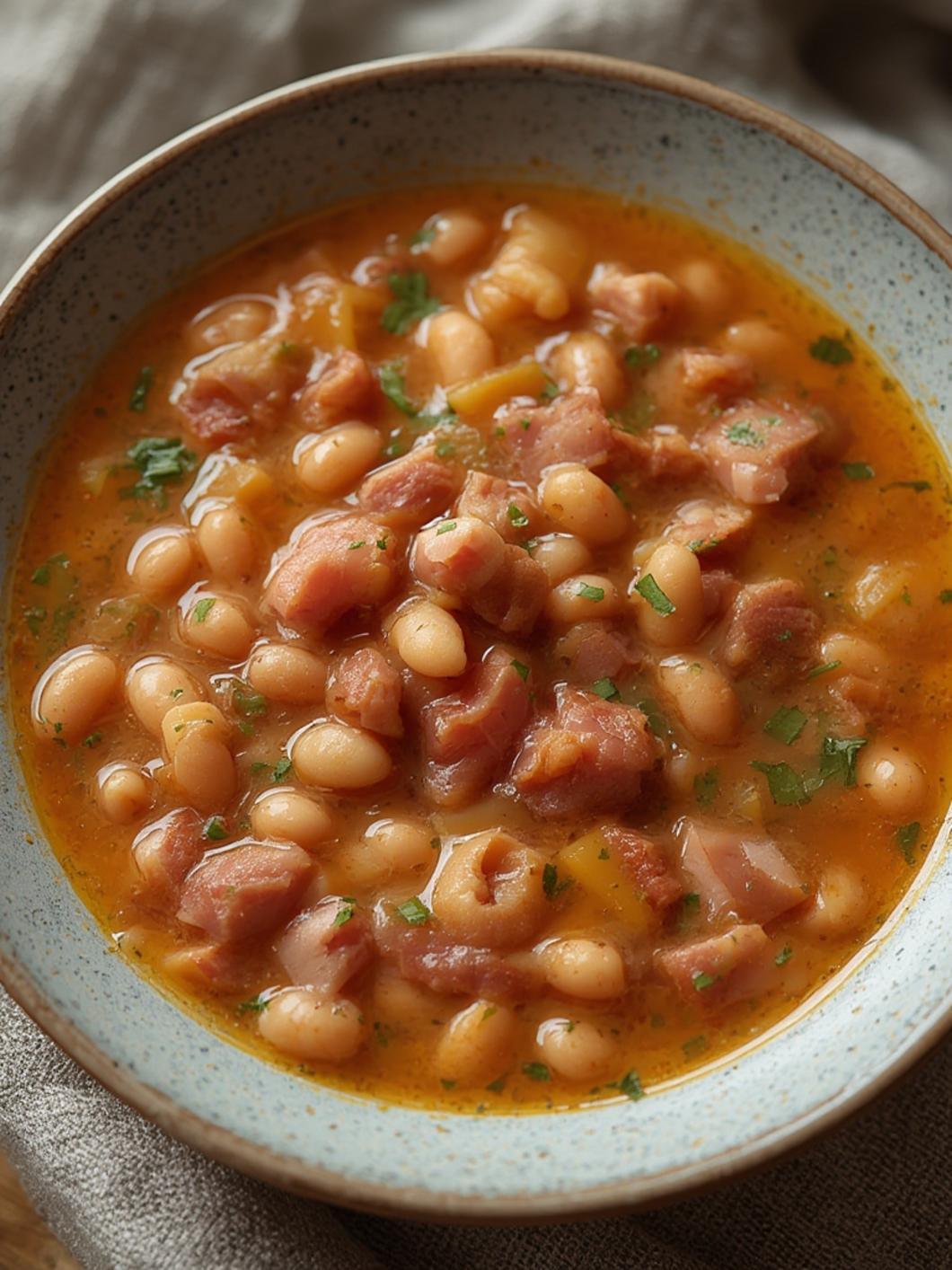 Ham And Bean Soup served