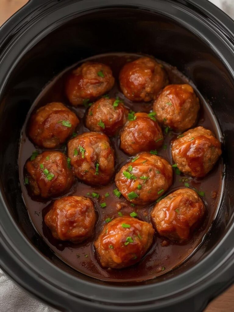 Honey BBQ Crockpot Meatballs