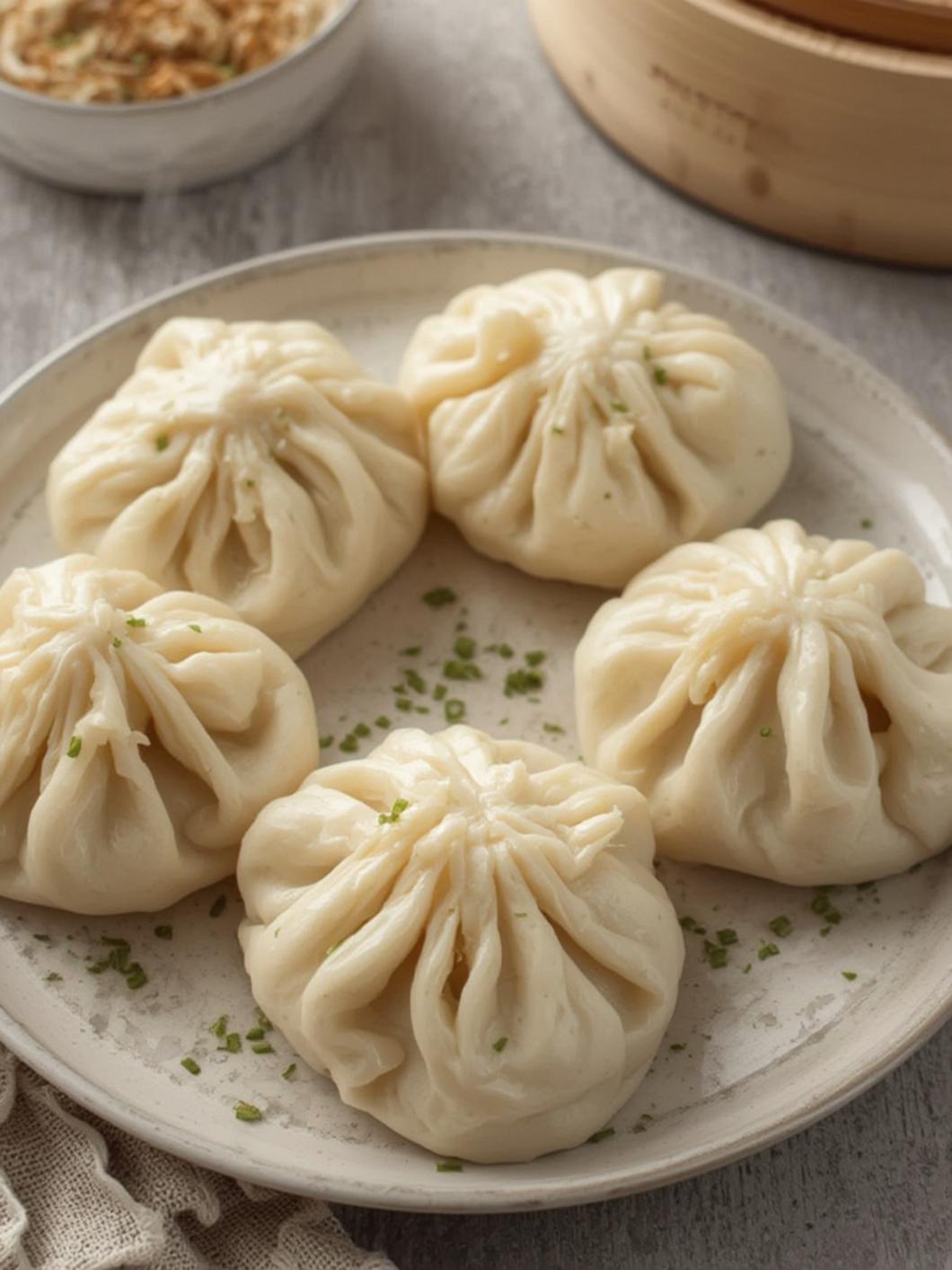 How to Make Steamed Bao Buns served