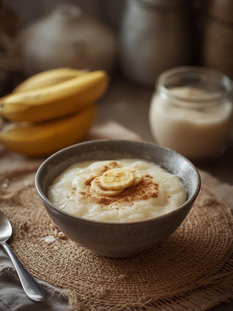 Japanese Banana Rice Pudding
