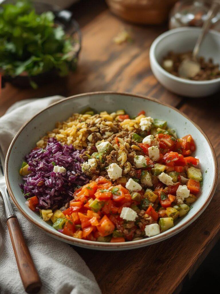 Lentil and Feta Rainbow Salad