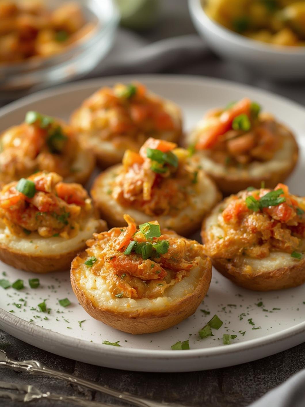 Loaded Mashed Potato Bites served