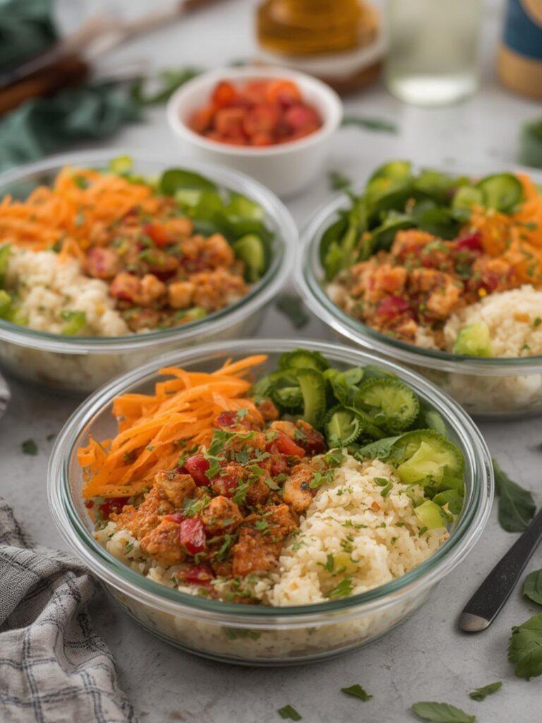 Spicy Tuna Bowls with Cauliflower Rice Meal Prep