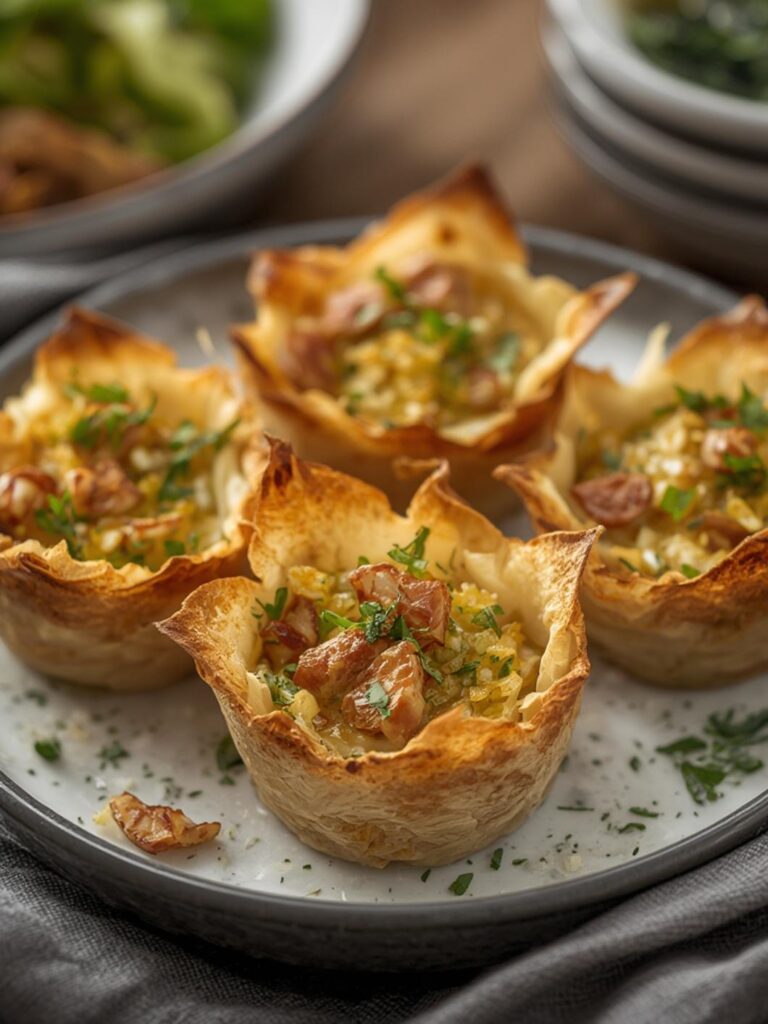 SPINACH AND ARTICHOKE WONTON CUPS