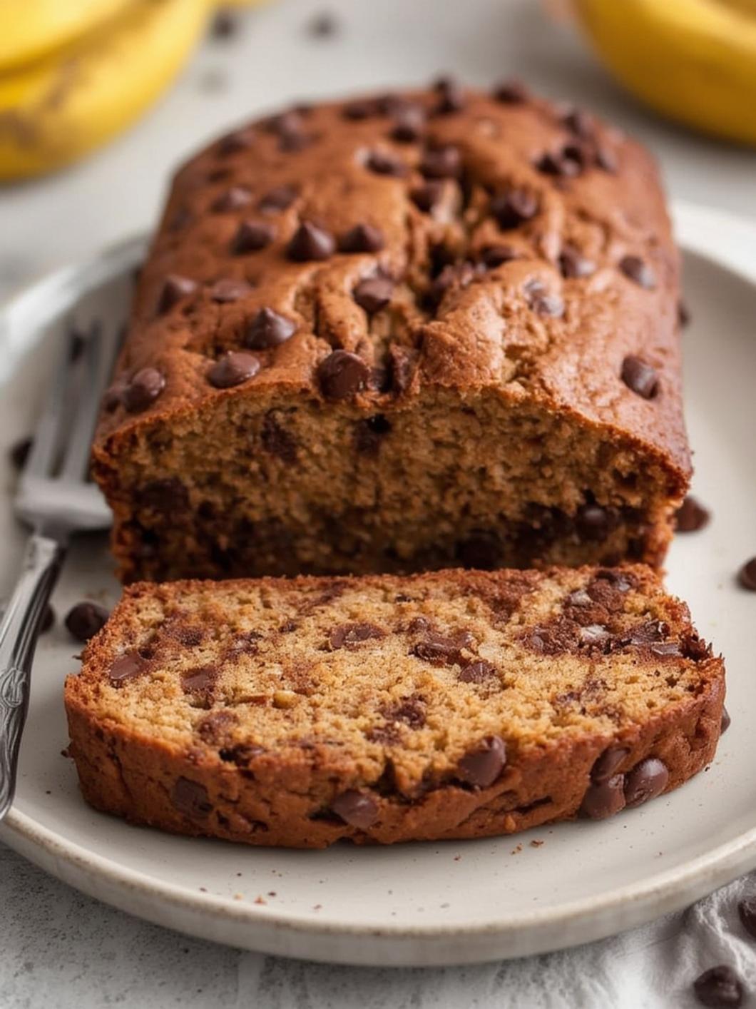 The Ultimate Chocolate Chip Banana Bread served