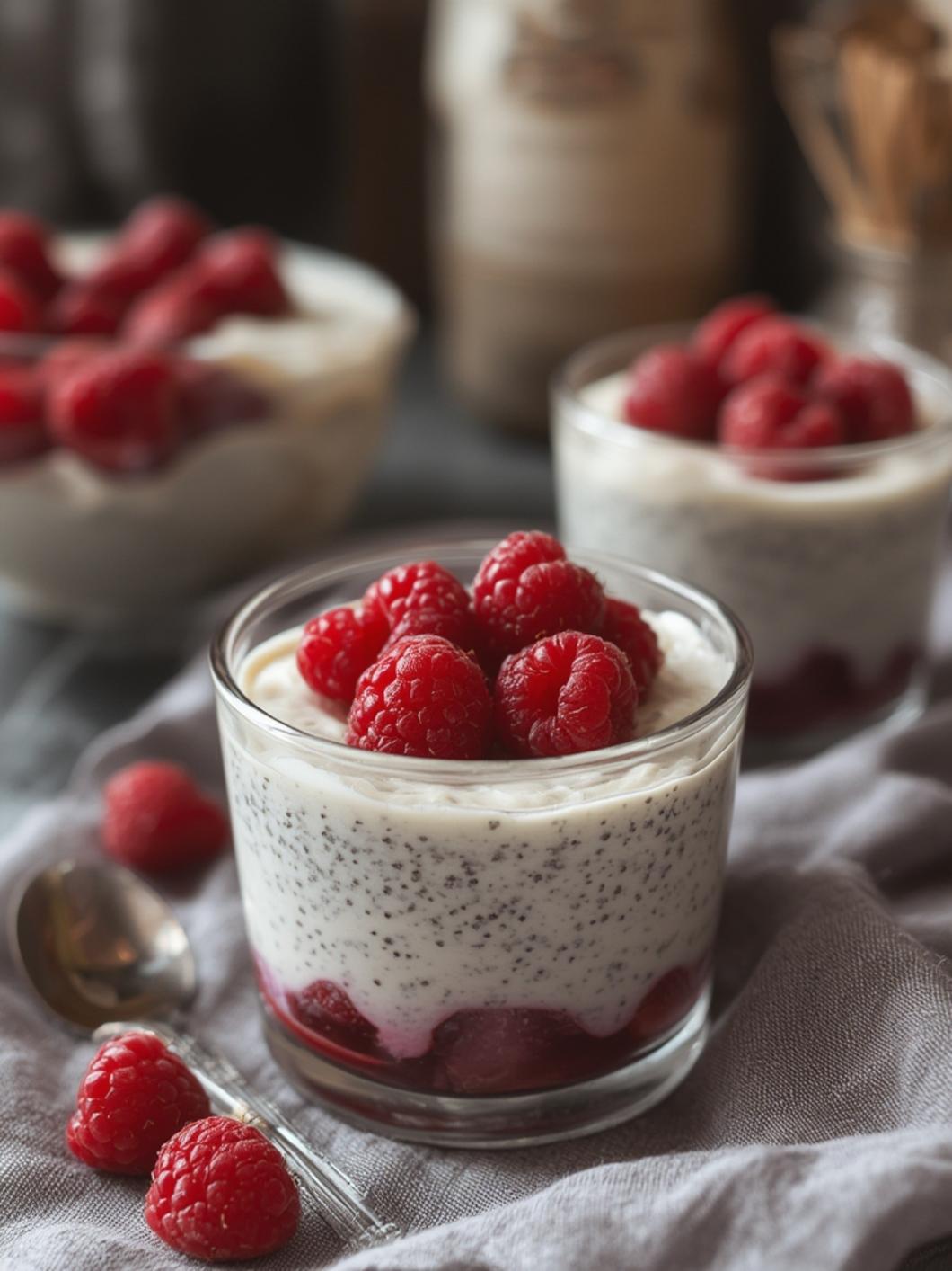 Vanilla Raspberry Chia Pudding