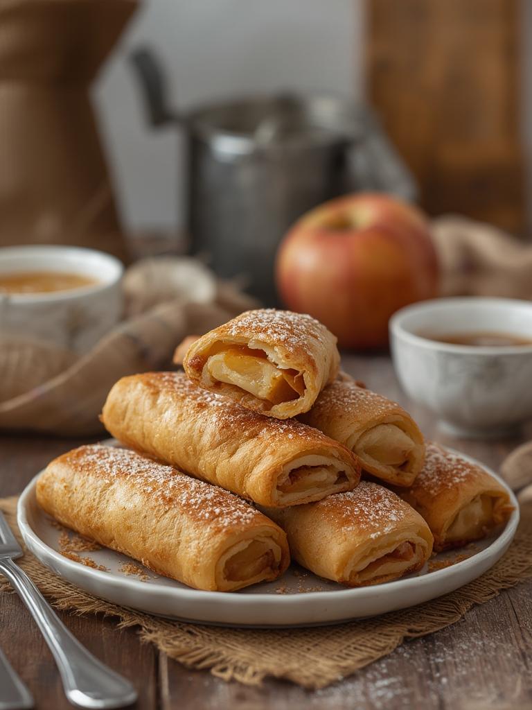 Apple Pie Egg Rolls served
