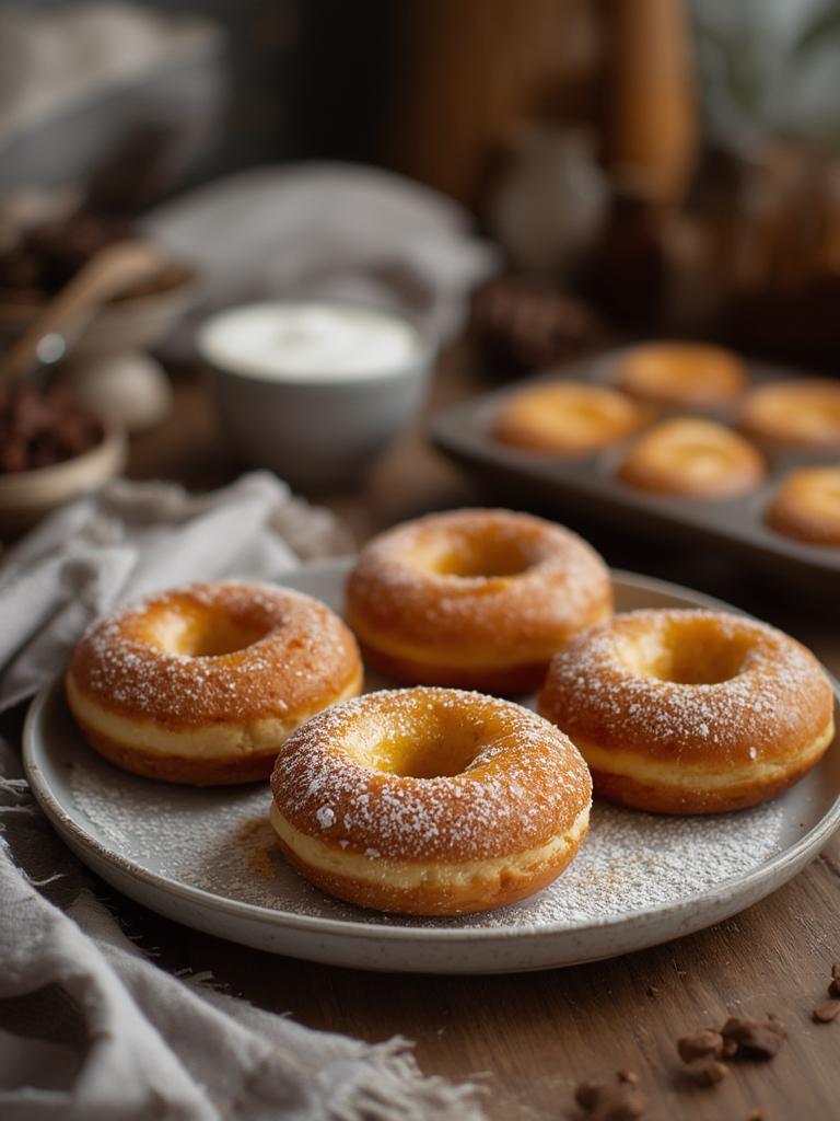 Baked Crème Brûlée Donuts served
