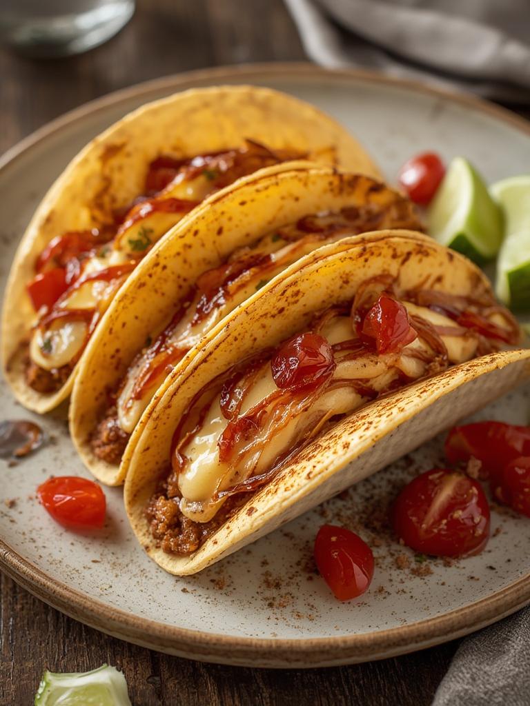 Delicious cheesecake tacos on a plate