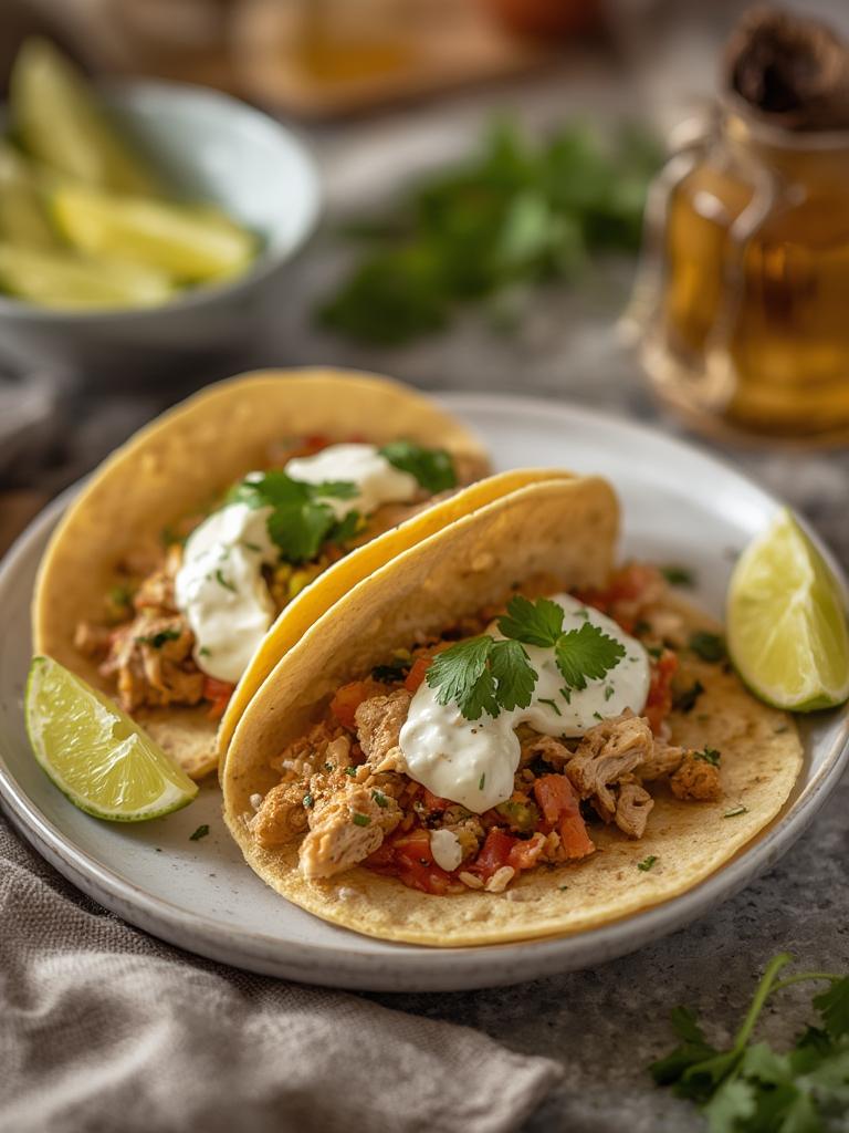 Chicken Caesar Smash Tacos served