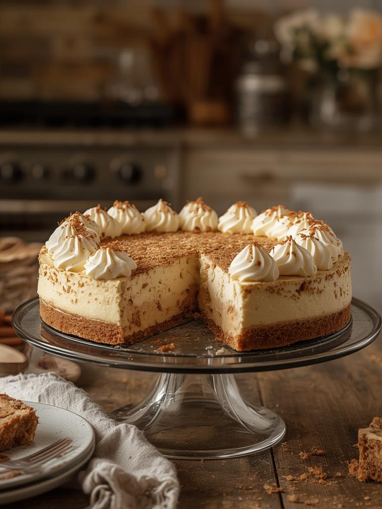 Cinnamon Toast Crunch Cheesecake served