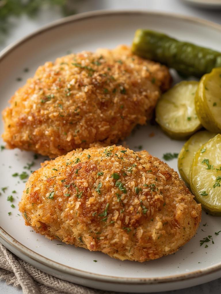 Crispy Dill Pickle Parmesan Chicken