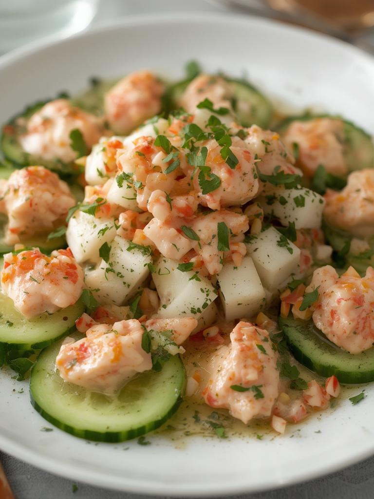 Cucumber Salad with Crab Meat Delight