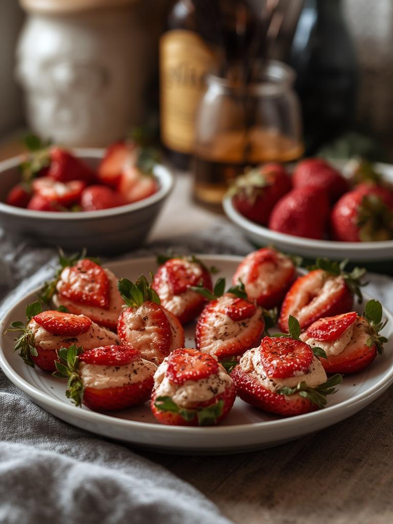 Deviled Strawberries served