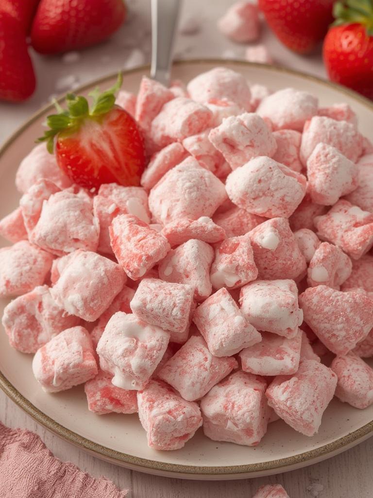 Easy Strawberry Shortcake Puppy Chow