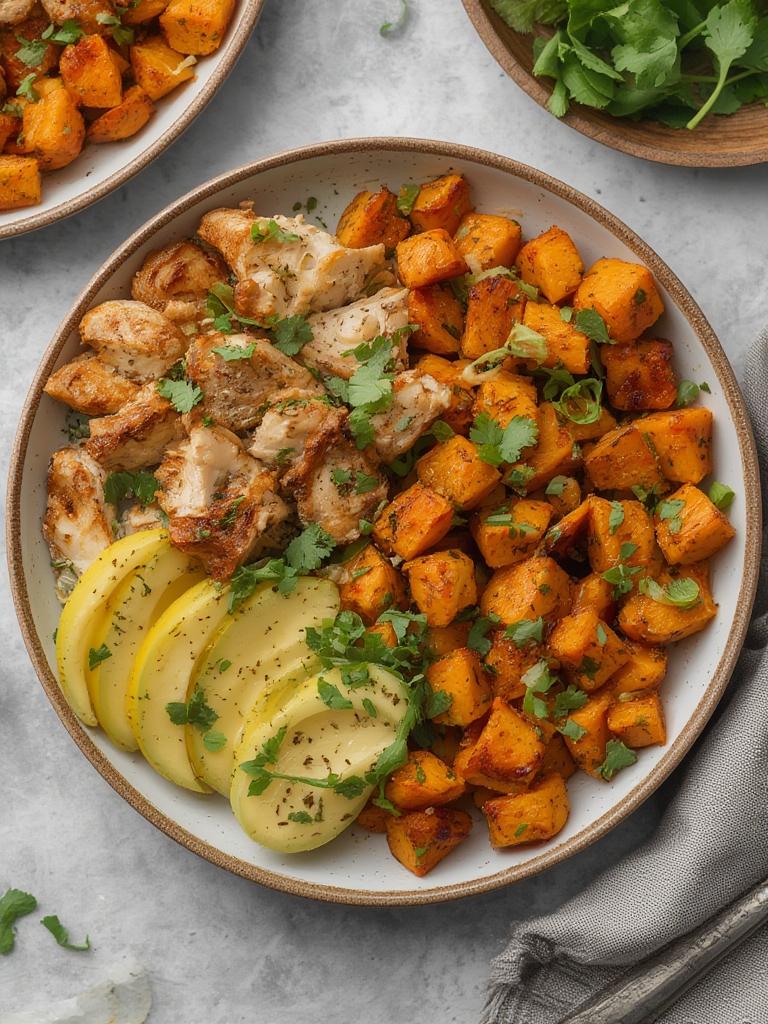 Healthy Chicken & Sweet Potato Bowls