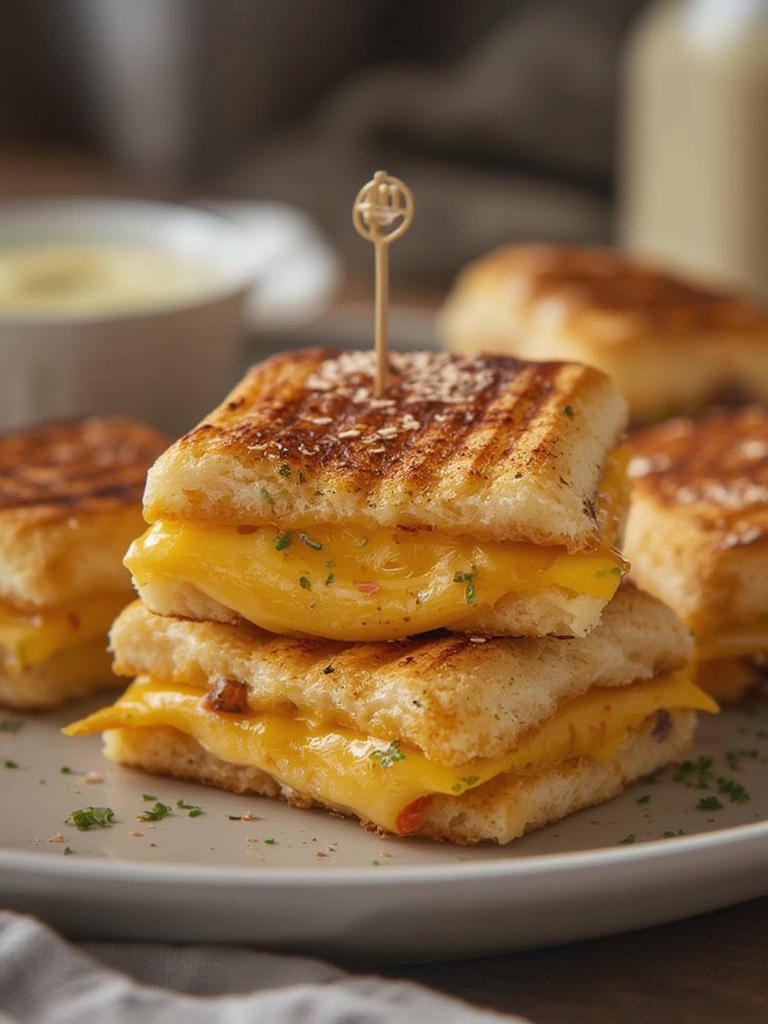 Mini Grilled Cheese Hawaiian Rolls served