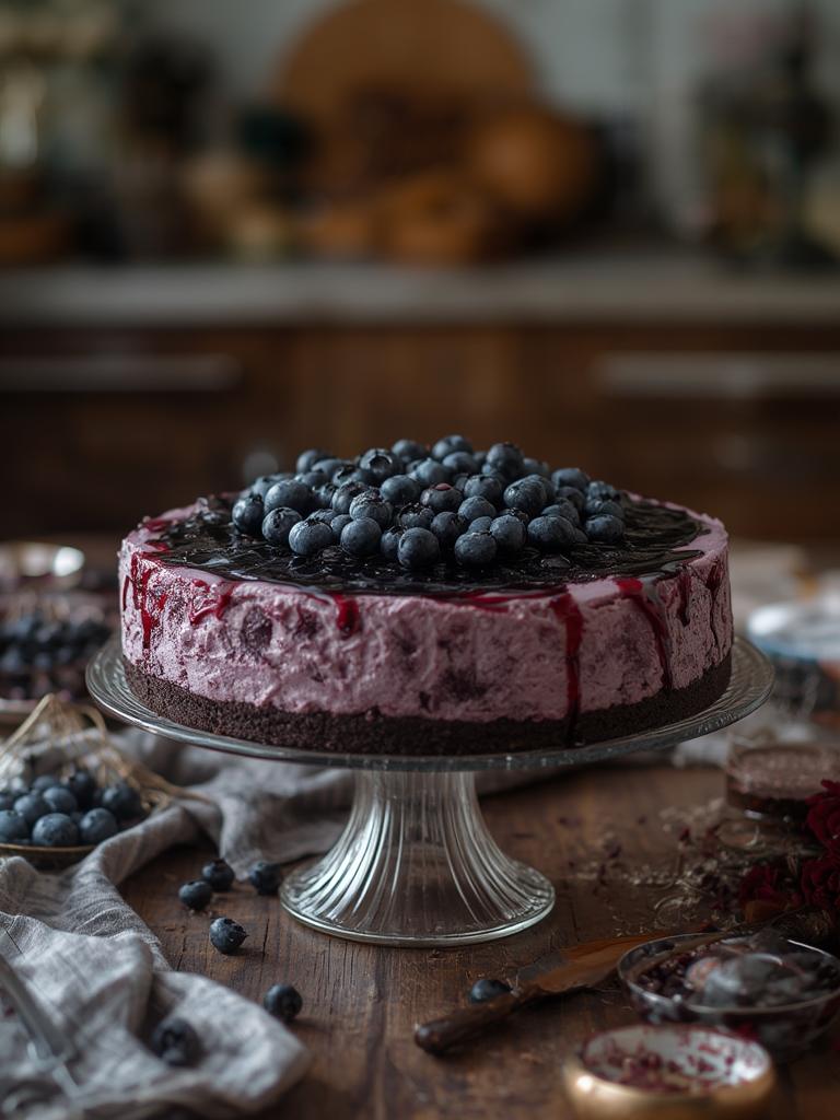 Ravenclaw Midnight Blueberry Cheesecake served