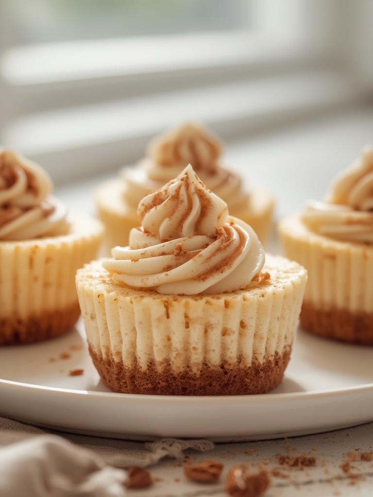 Mini No Bake Cinnamon Roll Cheesecakes