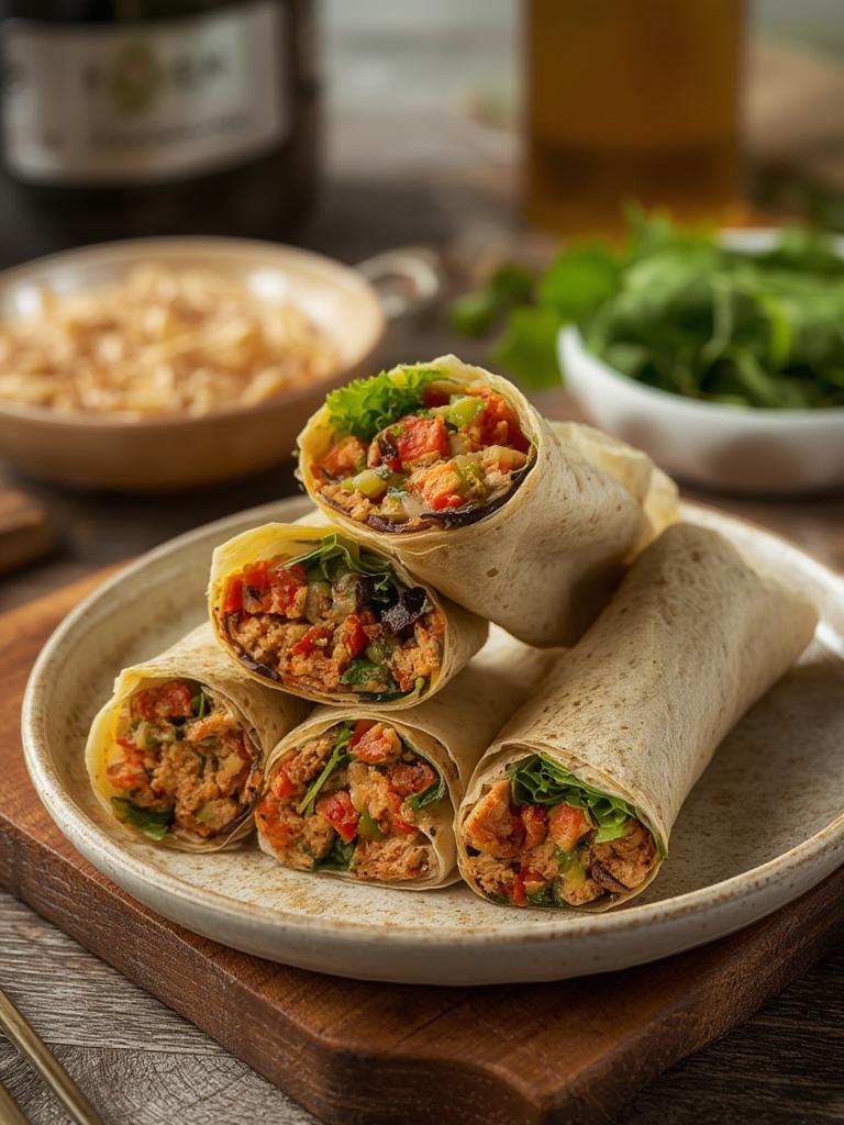 Spicy Tuna Wraps served