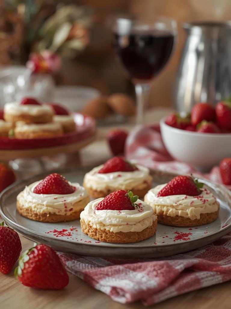 Strawberry Cheesecake Cookies served