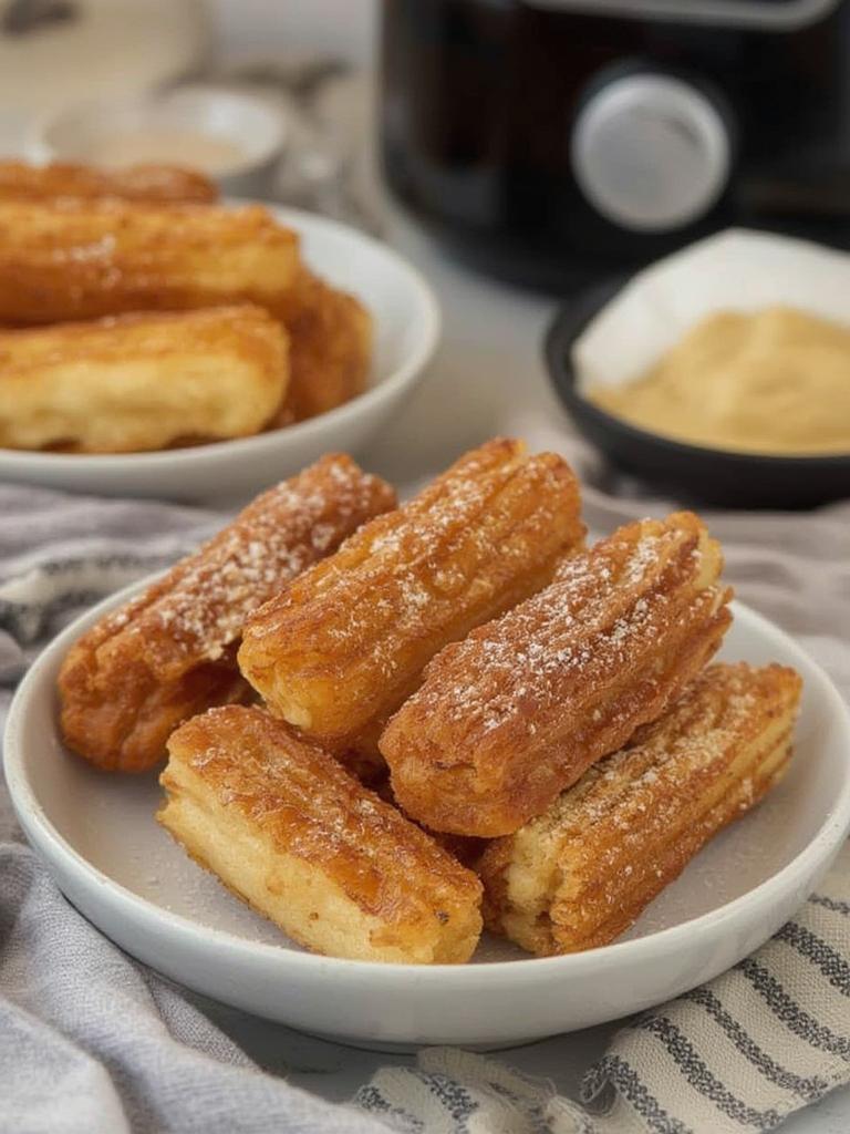 Sweet Air Fryer Churro Bites Recipe served