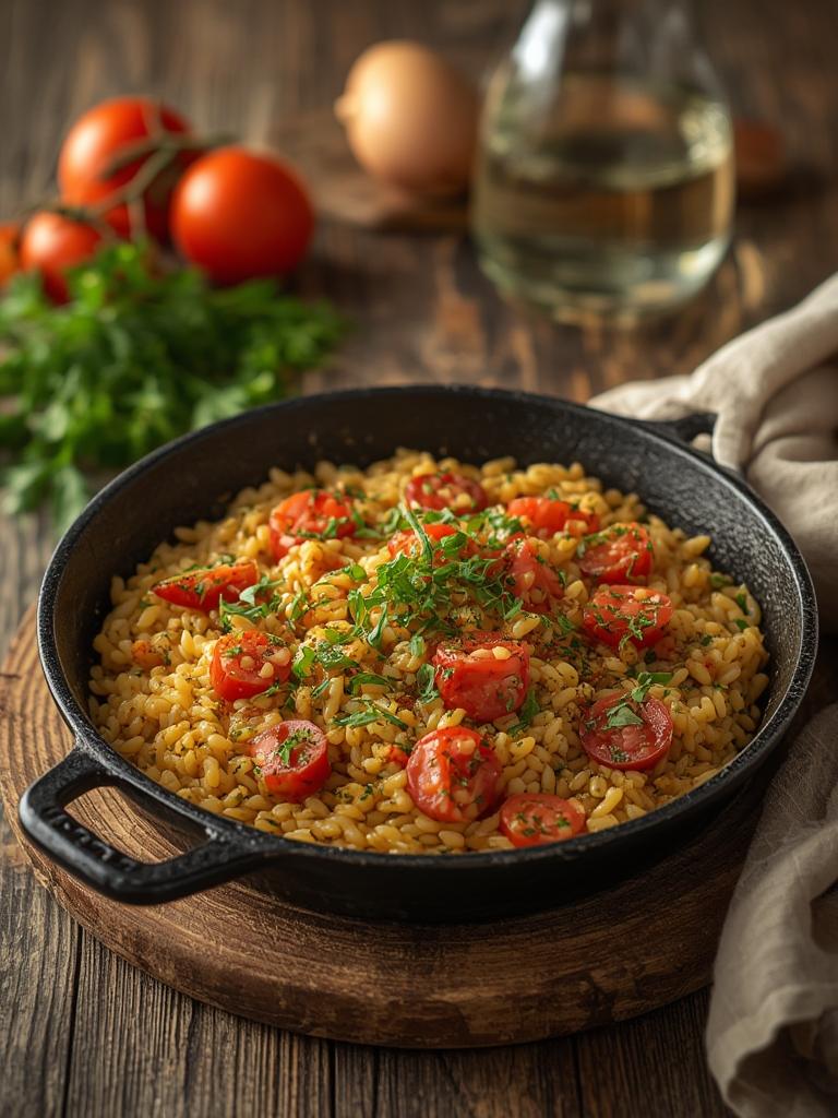Mediterranean Orzo Skillet
