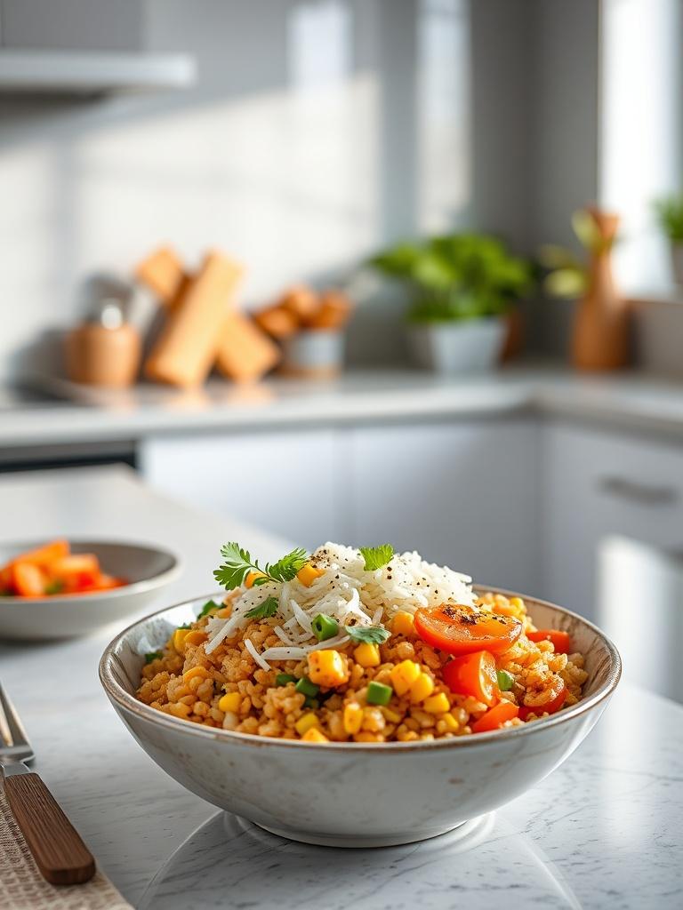 Healthy Street Corn Chicken Rice Bowl