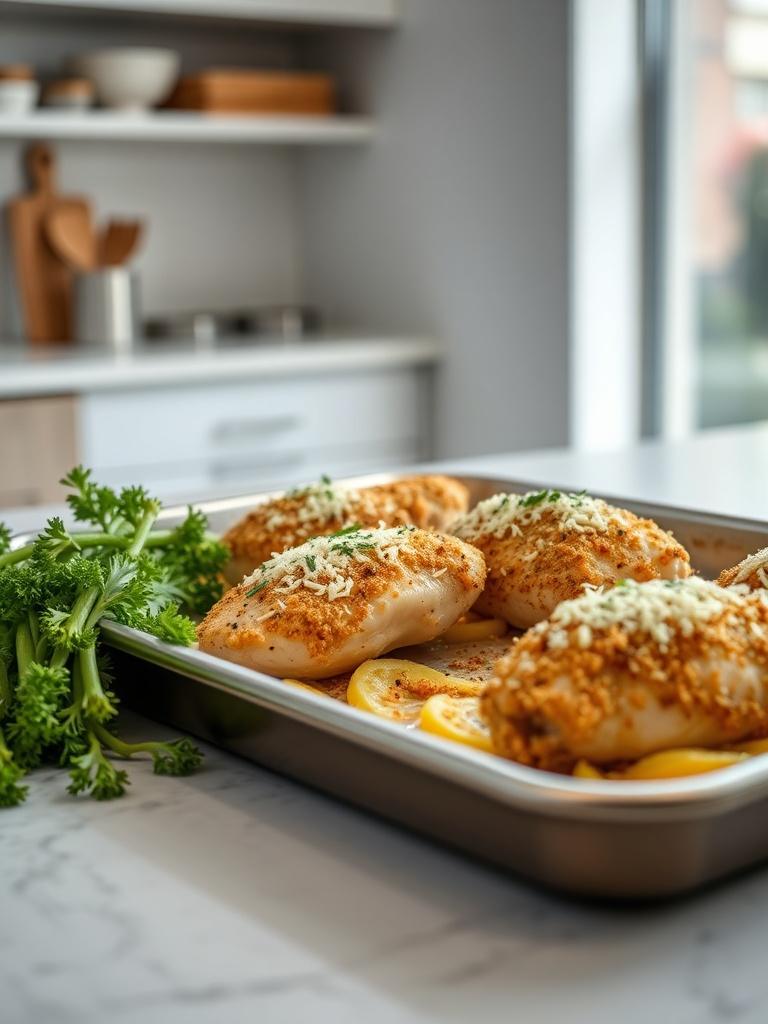 Parmesan Crusted Chicken Sheet Pan Dinner