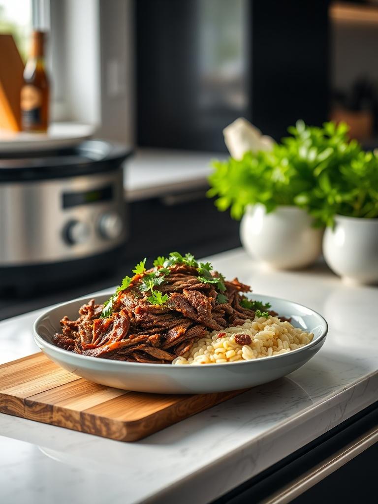 Slow Cooker Shredded Balsamic Beef